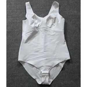 Honeylove Cami Bodysuit Womens L White Silicone Inner Strips Adjustable Gusset